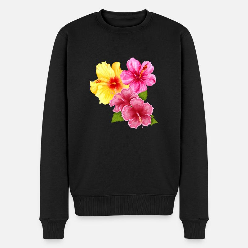 Hawaï Aloha Fleurs - Pull Premium bio Homme - noir
