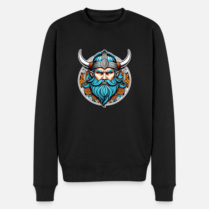 Wikinger Odin Thor Walhalla - Männer Premium Bio Pullover - Schwarz