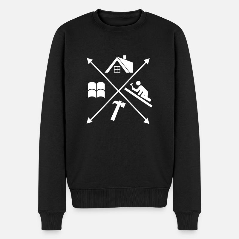 Dachdecker - Männer Premium Bio Pullover - Schwarz