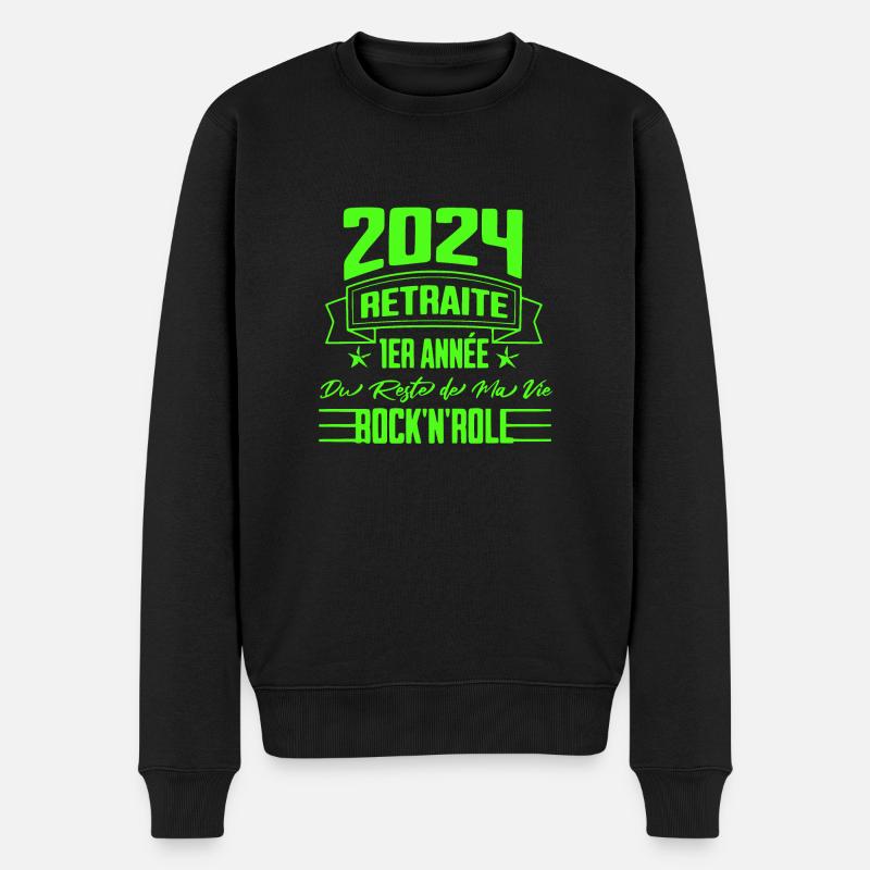 "2024 Retraite Rock'n'Roll - Première Année" - Pull Premium bio Homme - noir