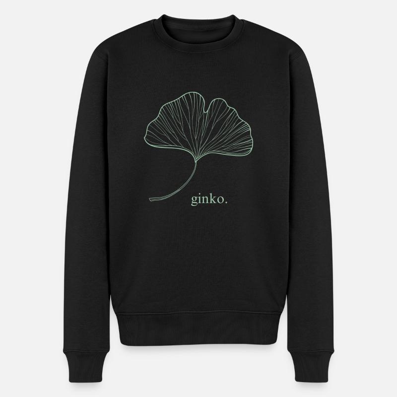 ginko. - Männer Premium Bio Pullover - Schwarz