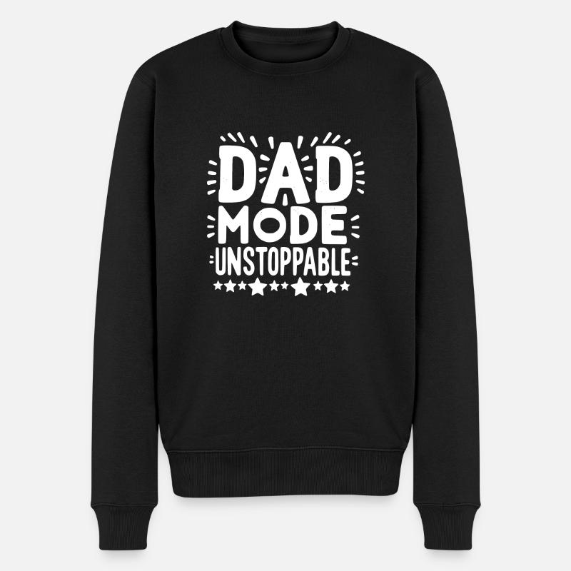 Papa-Modus Unaufhaltsam - Männer Premium Bio Pullover - Schwarz