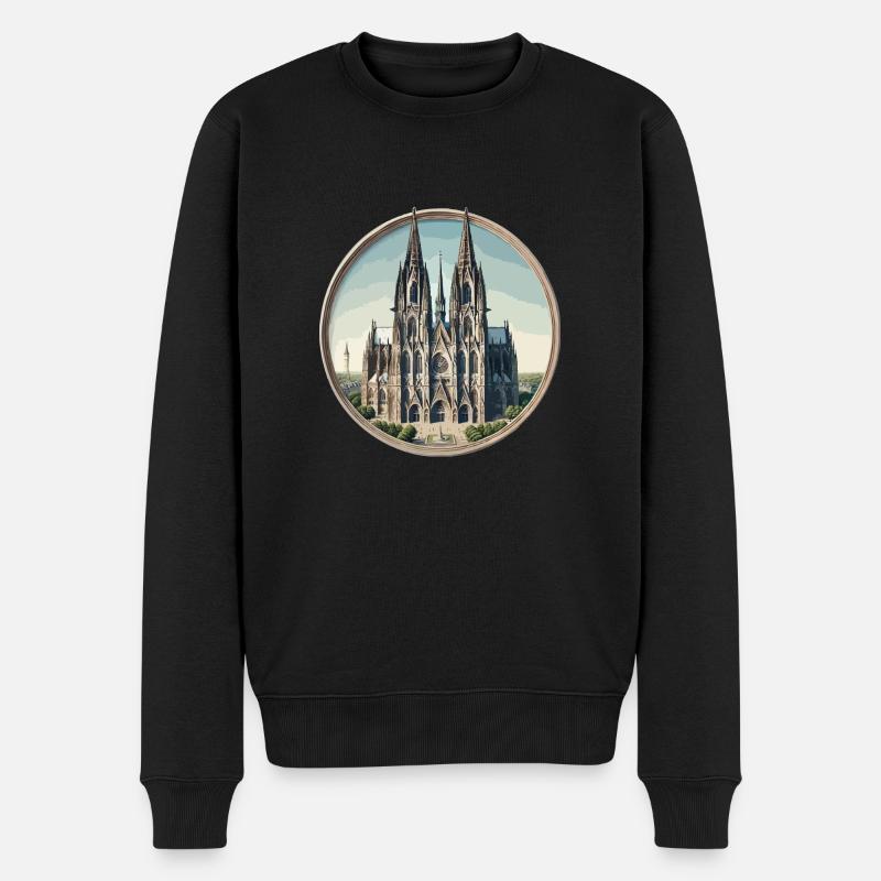 Cathédrale de Cologne - Pull Premium bio Homme - noir