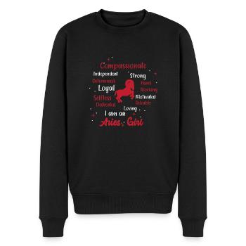 Sternzeichen Widder - Männer Premium Bio Pullover - Schwarz - Vorne - Nico (187cm)
