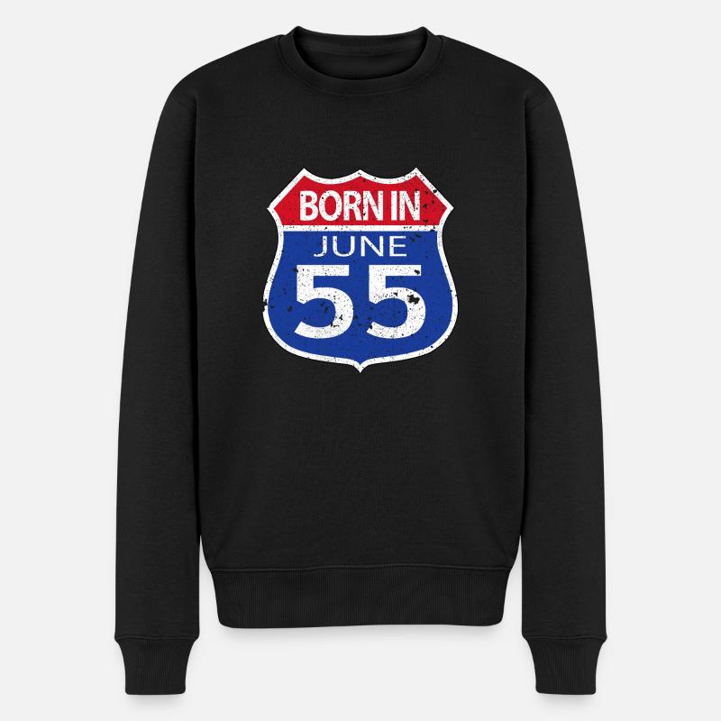 Geboren im Juni 1955 - Männer Premium Bio Pullover - Schwarz