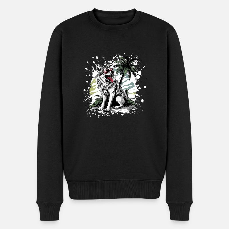 Palmier de l’île Wolf - Pull Premium bio Homme - noir
