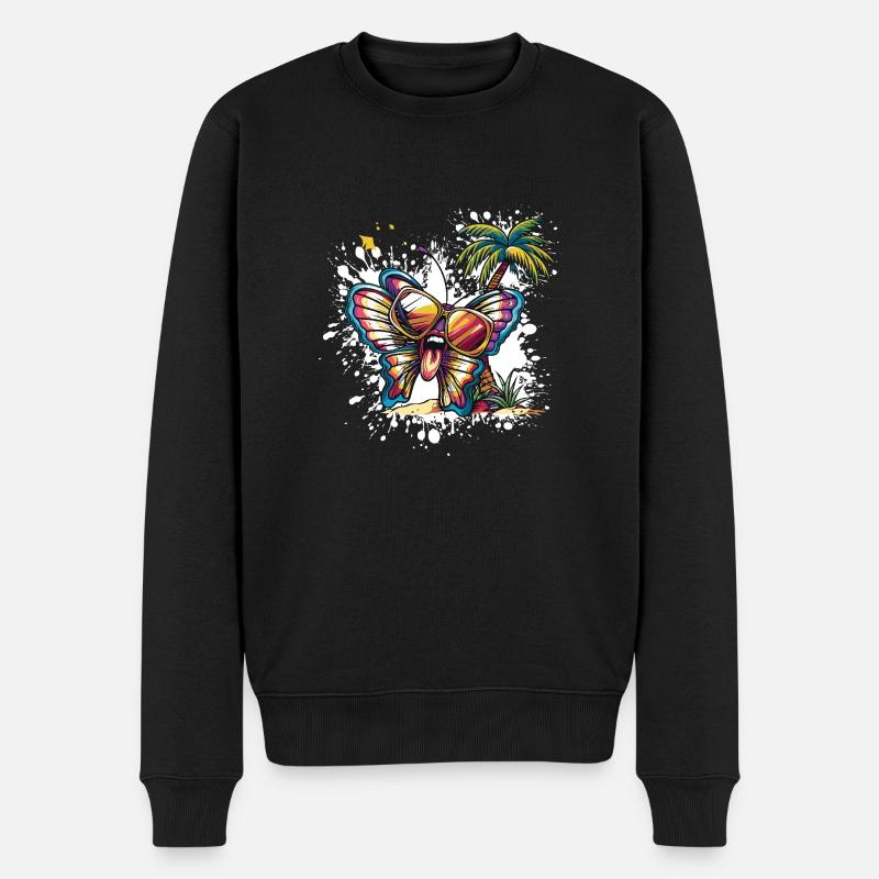Vacances d’été papillon - Pull Premium bio Homme - noir