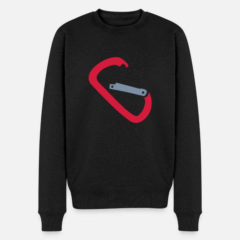 Karabiner - Männer Premium Bio Pullover - Schwarz