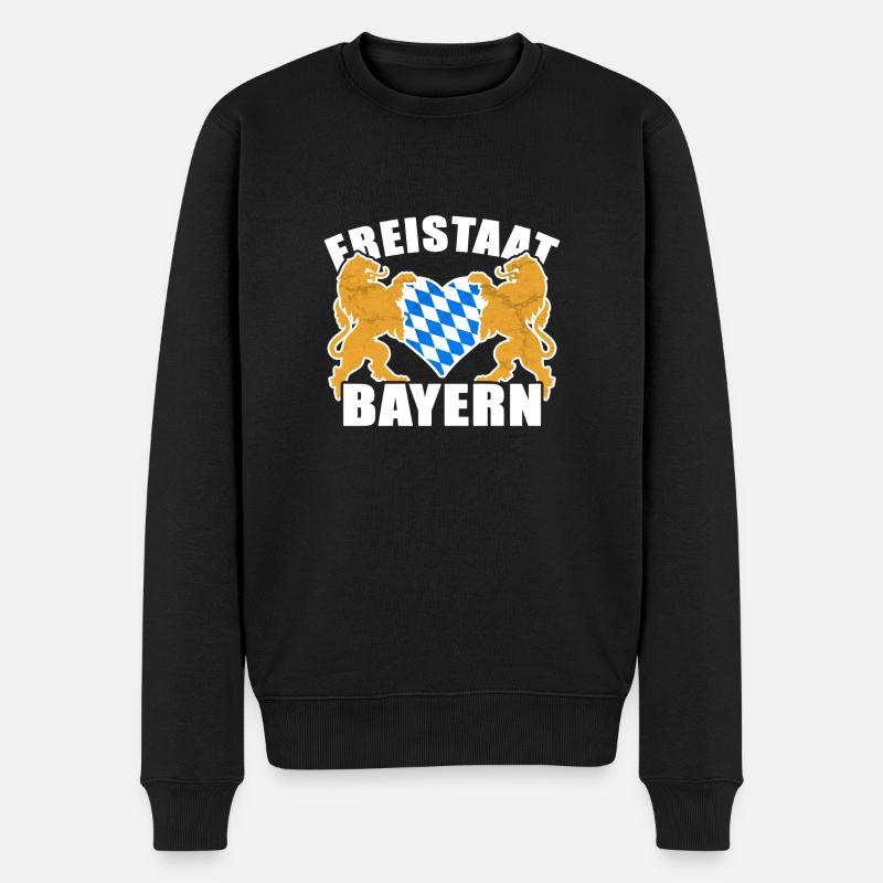 Freistaat Bayern - Männer Premium Bio Pullover - Schwarz
