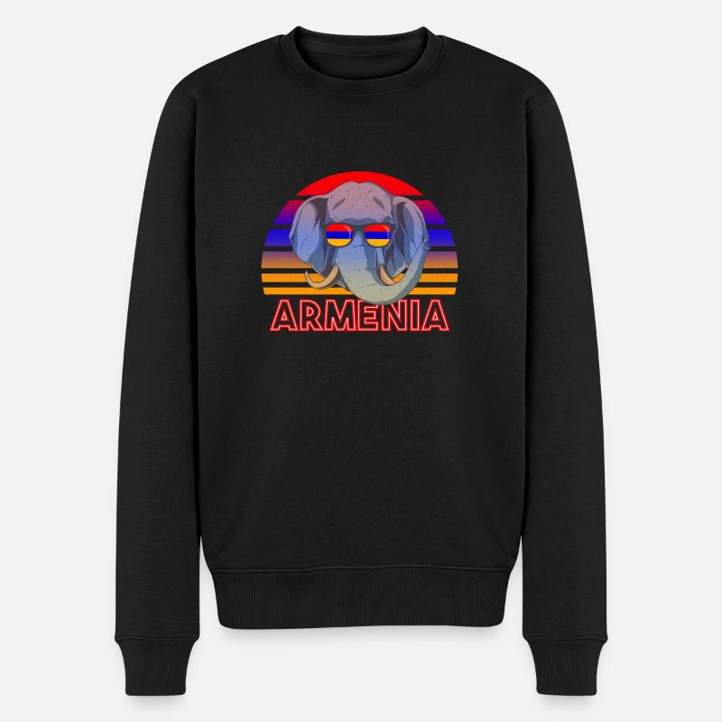 Armenien - Männer Premium Bio Pullover - Schwarz