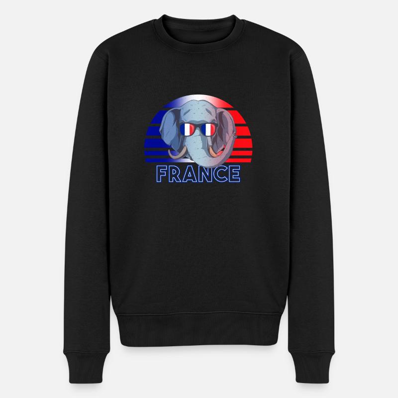 Frankreich - Männer Premium Bio Pullover - Schwarz