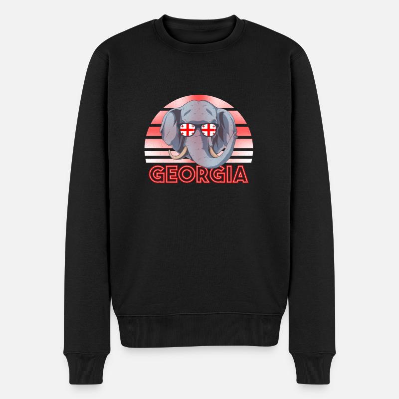 Georgien - Männer Premium Bio Pullover - Schwarz