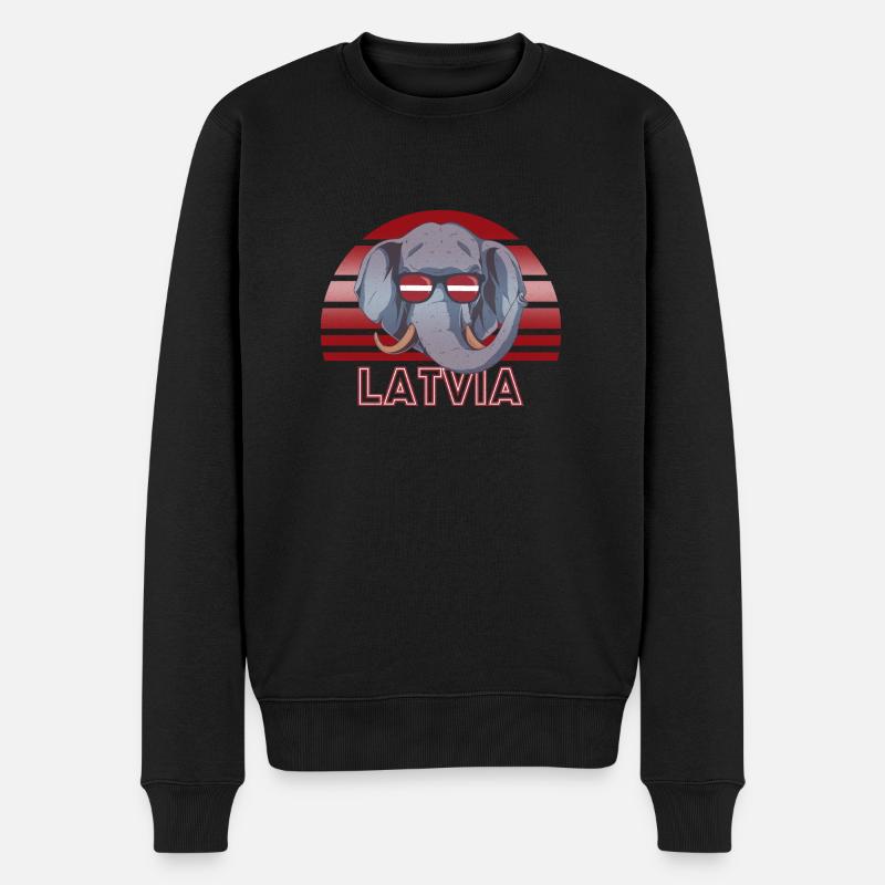 Lettland - Männer Premium Bio Pullover - Schwarz