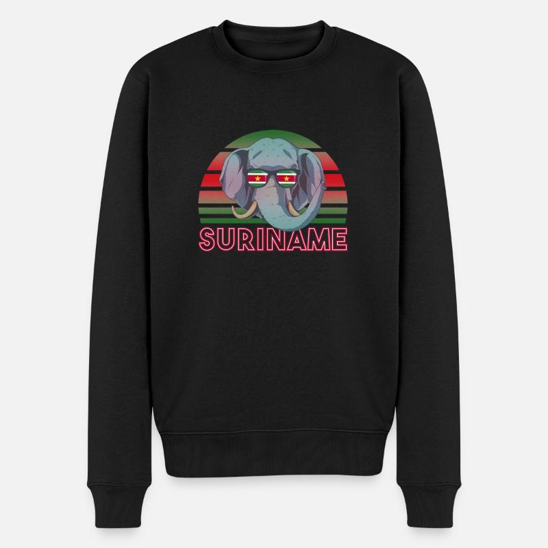 Suriname - Männer Premium Bio Pullover - Schwarz
