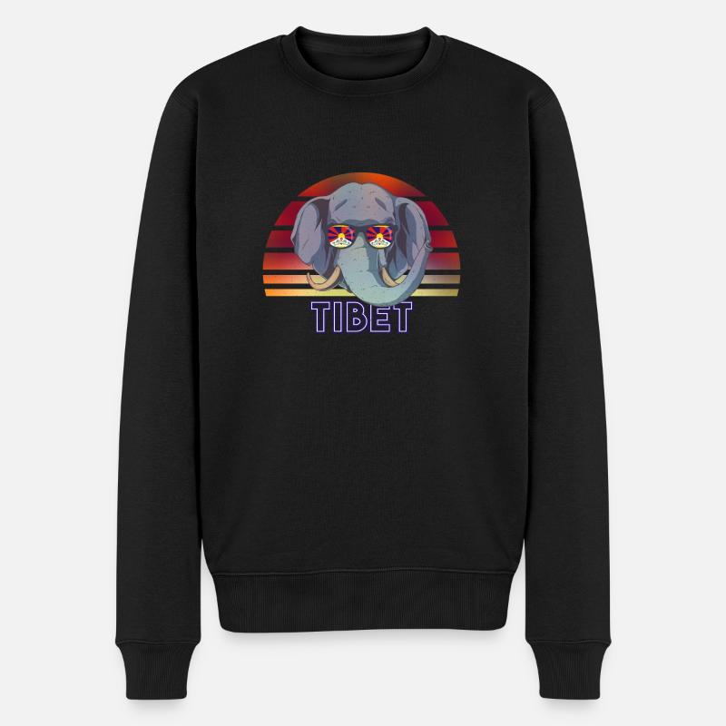 Tibet - Männer Premium Bio Pullover - Schwarz