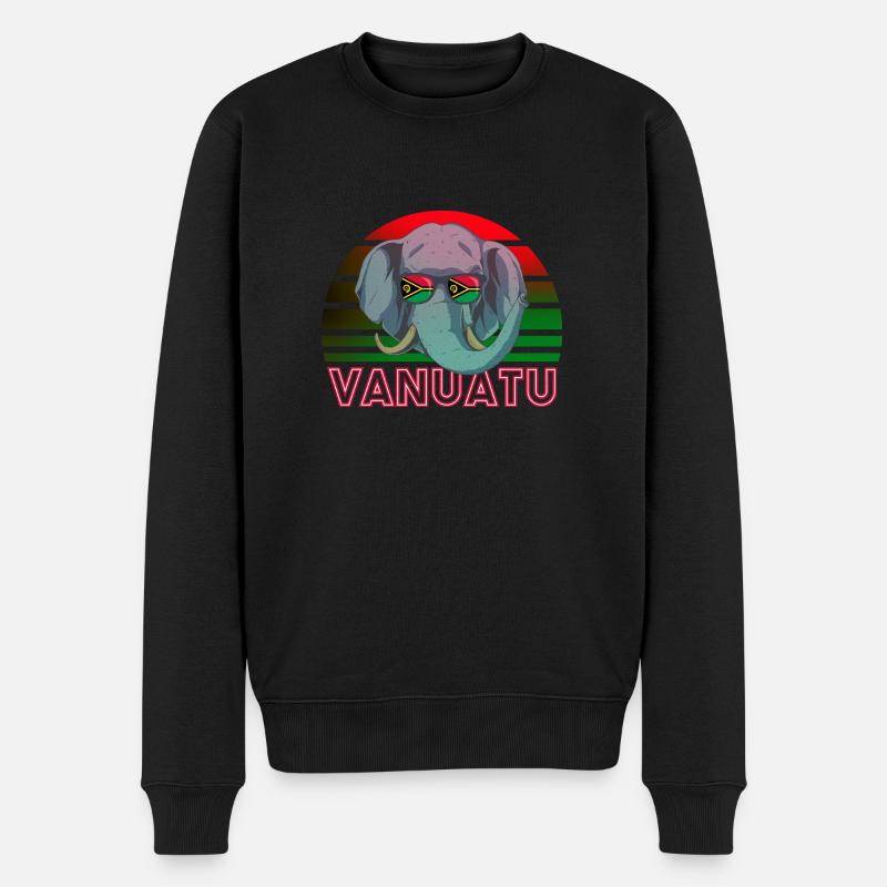 Vanuatu - Männer Premium Bio Pullover - Schwarz