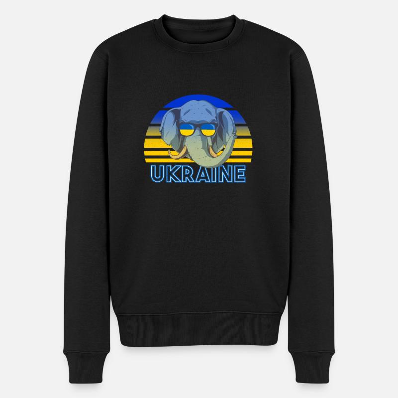 Ukraine - Männer Premium Bio Pullover - Schwarz