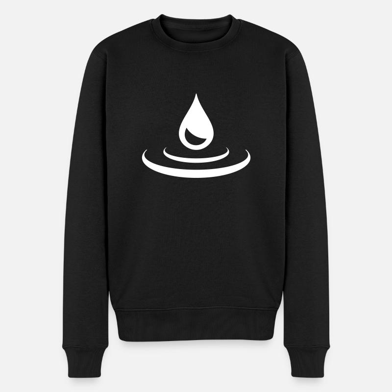Tropfen - Männer Premium Bio Pullover - Schwarz