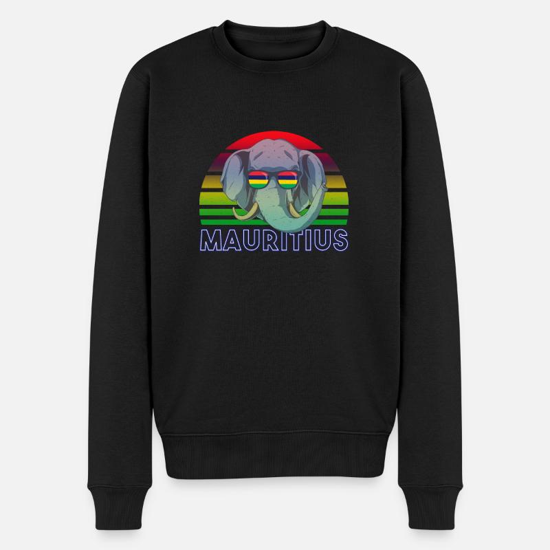 Mauritius - Männer Premium Bio Pullover - Schwarz