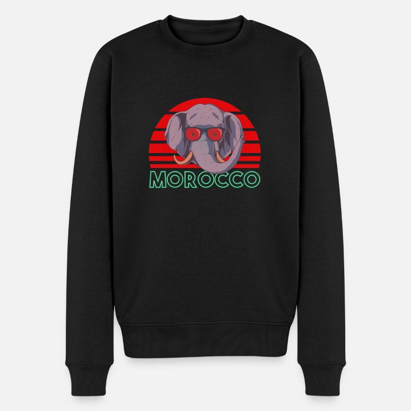 Marokko - Männer Premium Bio Pullover - Schwarz