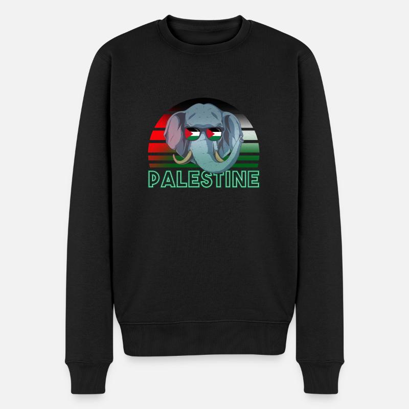 Palästina - Männer Premium Bio Pullover - Schwarz