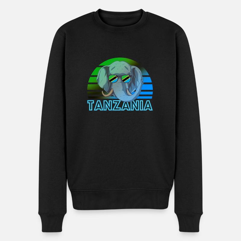 Tansania - Männer Premium Bio Pullover - Schwarz