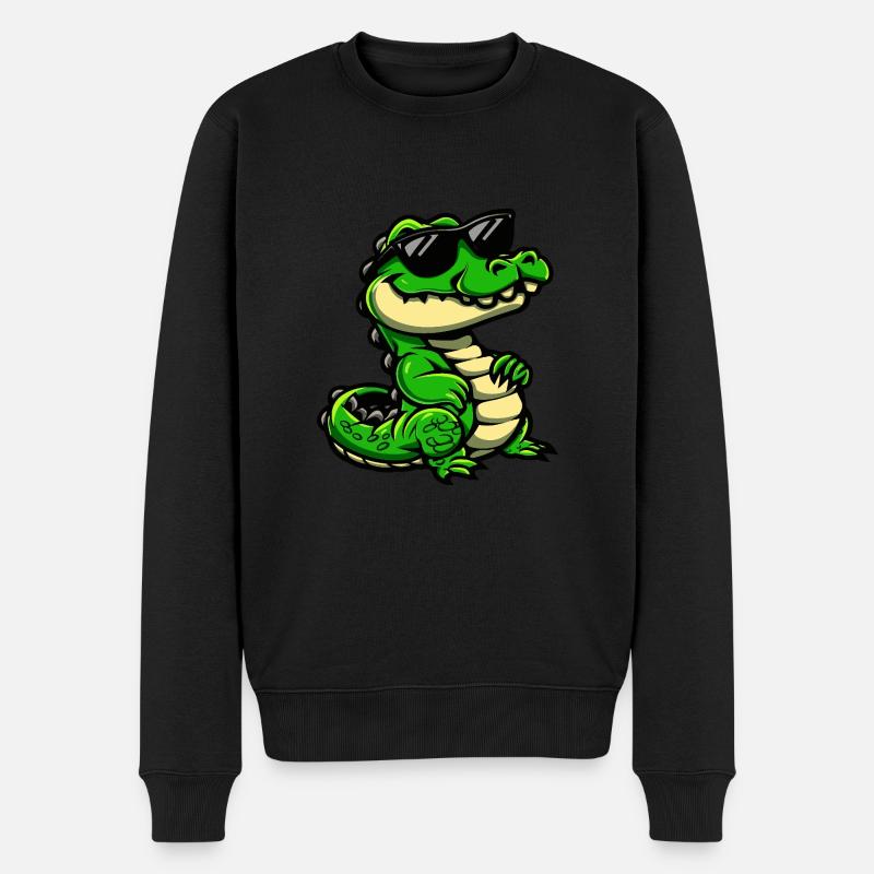 Alligator Cool Tier - Männer Premium Bio Pullover - Schwarz