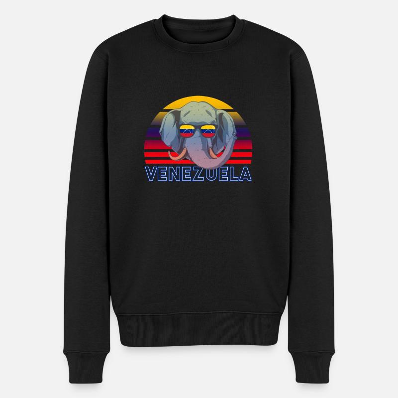 Venezuela - Männer Premium Bio Pullover - Schwarz