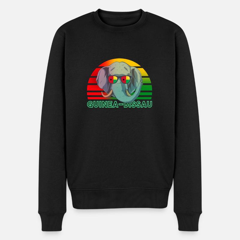 Guinea-Bissau - Männer Premium Bio Pullover - Schwarz