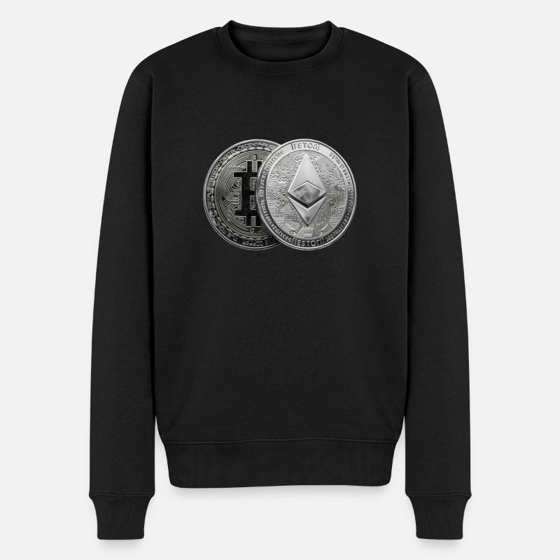 Krypto-Symbole Shirts - Männer Premium Bio Pullover - Schwarz