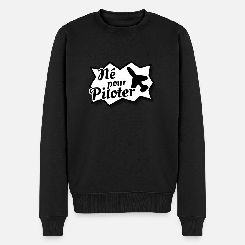 Né pour piloter - Pull Premium bio Homme - noir