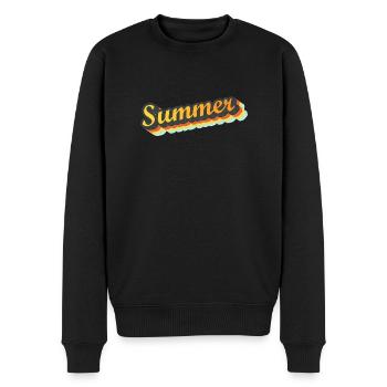 Summer - Männer Premium Bio Pullover - Schwarz - Vorne - Nico (187cm)
