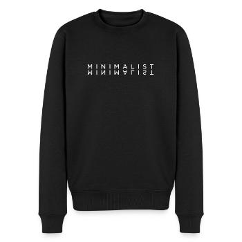 MINIMALIST - Männer Premium Bio Pullover - Schwarz - Vorne - Nico (187cm)
