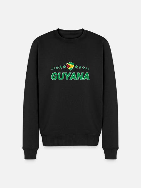 Guyana - Männer Premium Bio Pullover - Schwarz