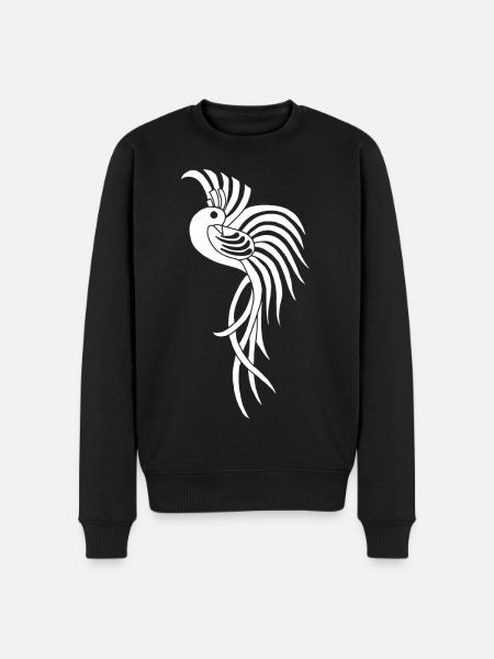 Weißer Paradiesvogel - Männer Premium Bio Pullover - Schwarz