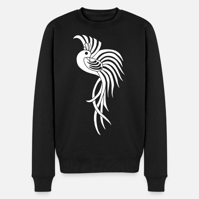 Oiseau de paradis blanc - Pull Premium bio Homme - noir