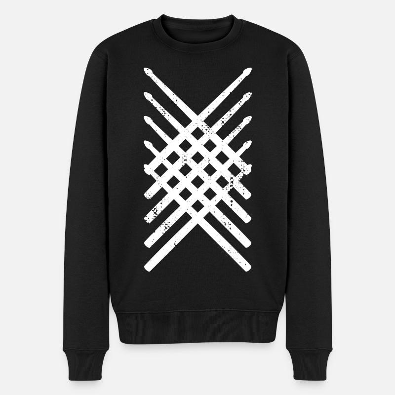 Drumsticks - Männer Premium Bio Pullover - Schwarz