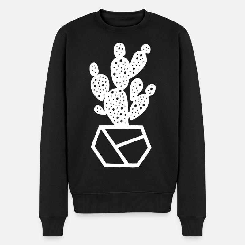 cactus blanc - Pull Premium bio Homme - noir