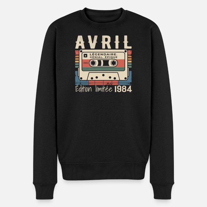avril 1984 April 1984  - Pull Premium bio Homme - noir