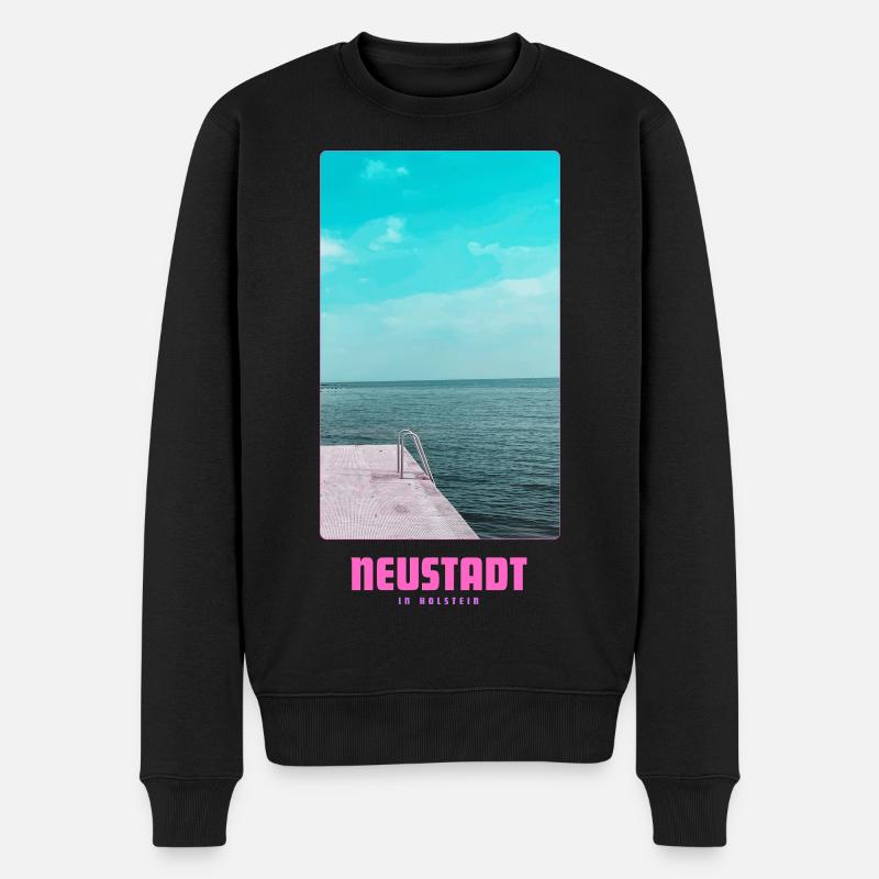 Neustadt in Holstein _ Ostsee  - Männer Premium Bio Pullover - Schwarz