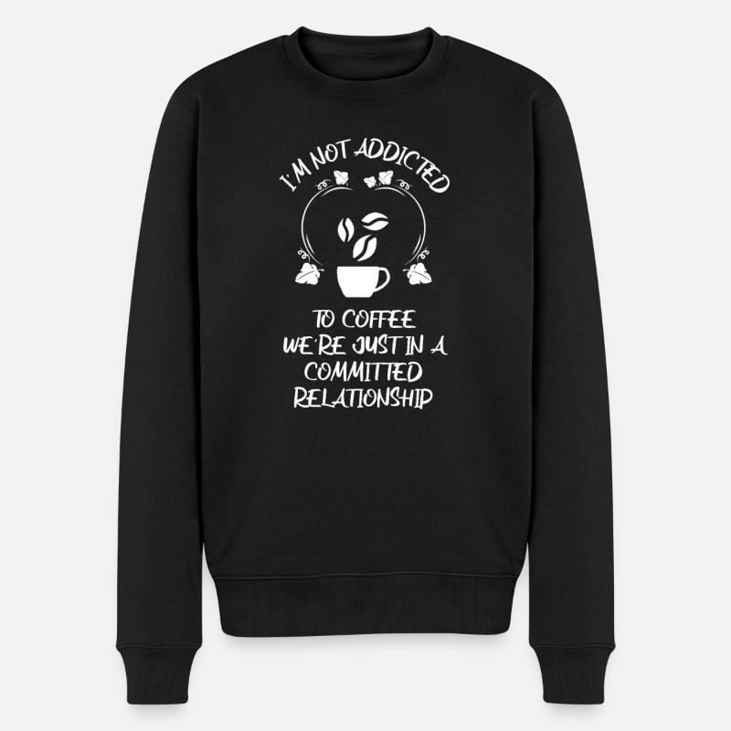 Café Espresso Café - Pull Premium bio Homme - noir
