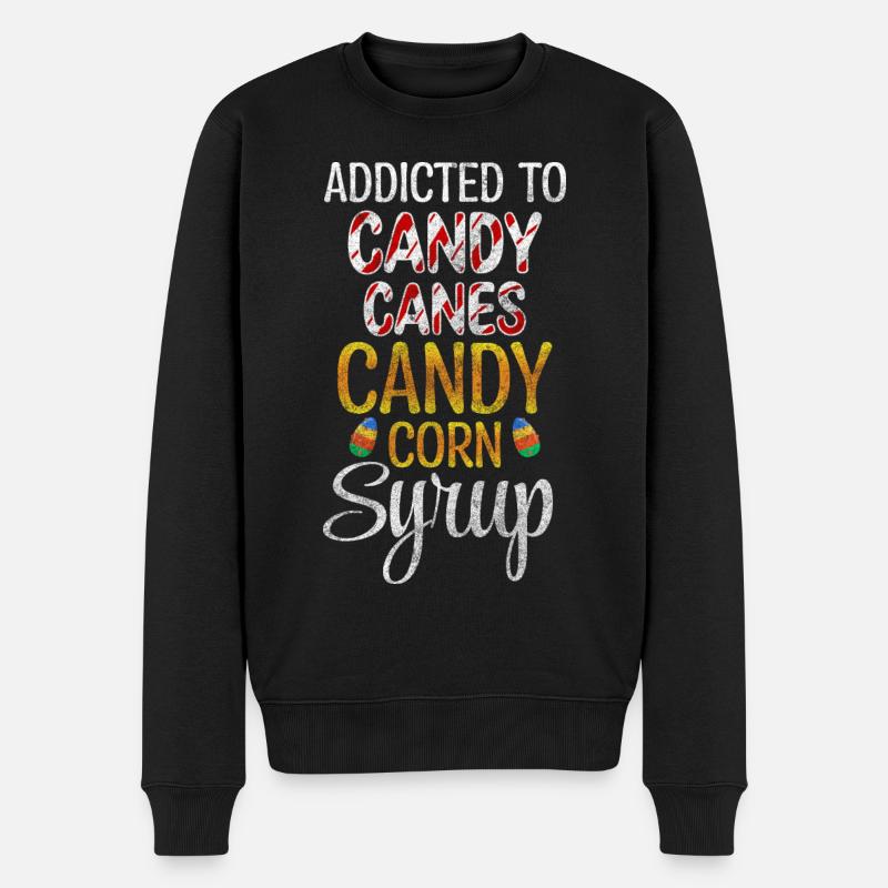 Dessert Naschkatze Lutscher - Männer Premium Bio Pullover - Schwarz