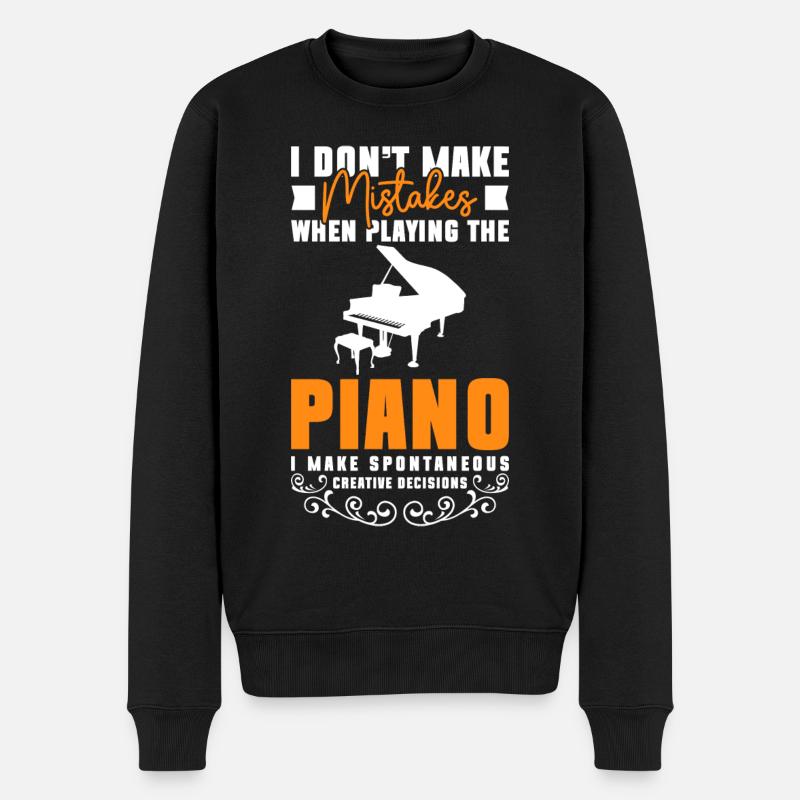 Musiker Klavierspieler - Männer Premium Bio Pullover - Schwarz