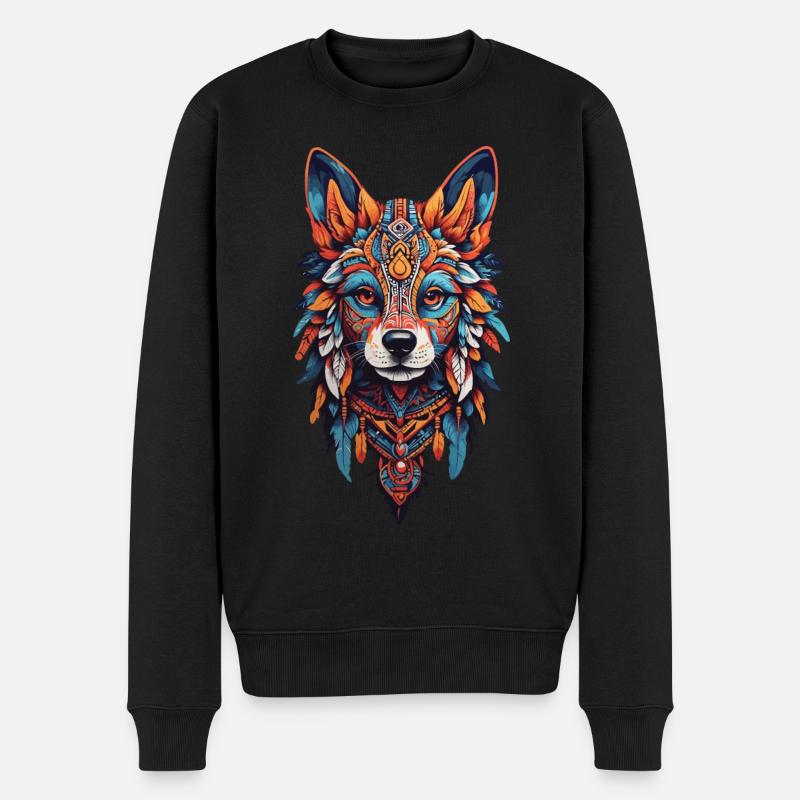 de chien chaman Bohème Design - Pull Premium bio Homme - noir