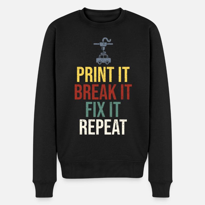 3D Printer 3D Printing - Men's Premium Organic Jumper - black