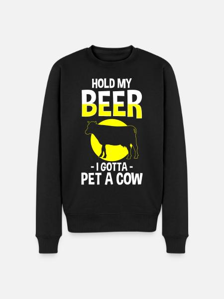 Kuh Milchbauer Tier Tierliebe - Männer Premium Bio Pullover - Schwarz