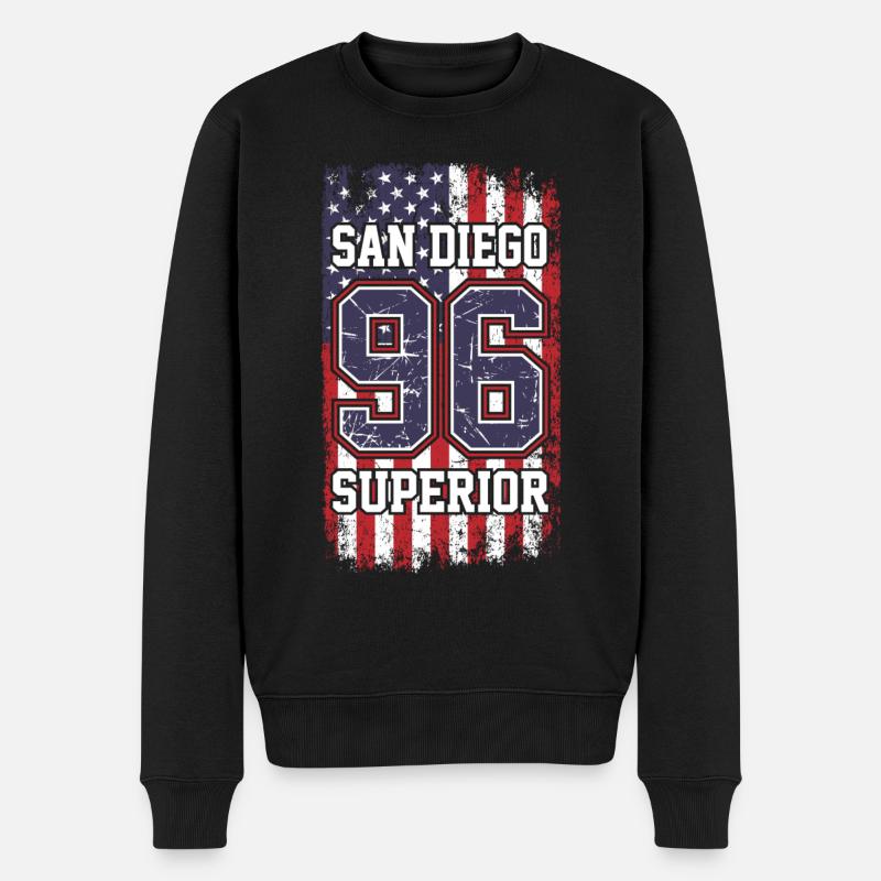 San Diego - Männer Premium Bio Pullover - Schwarz