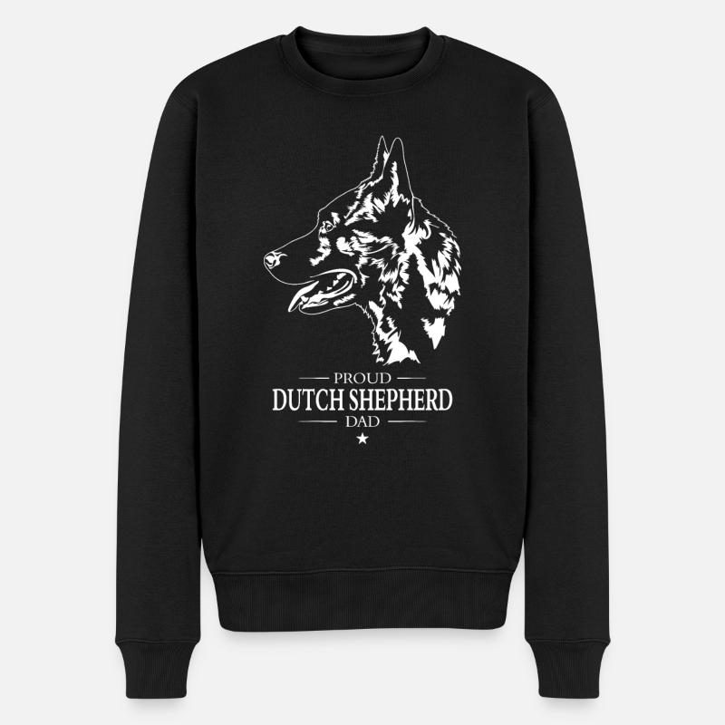 Dutch Shepherd Dad Hunde Hund Wilsigns - Männer Premium Bio Pullover - Schwarz
