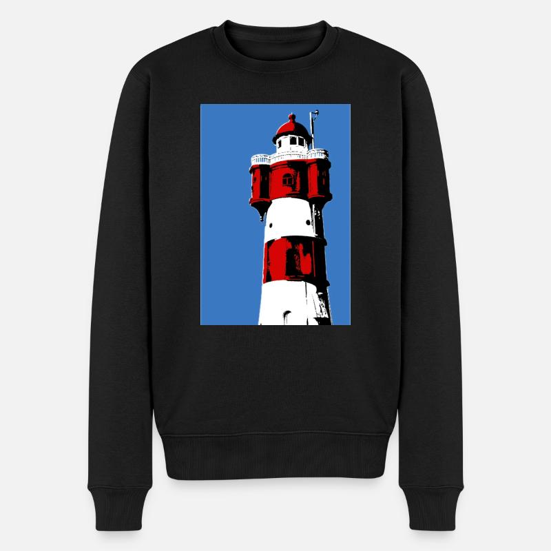 Leuchtturm Roter Sand2 - Männer Premium Bio Pullover - Schwarz