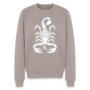 Scorpion Signes du zodiaque - Pull Premium bio Homme - taupe - Devant - Nico (187cm)